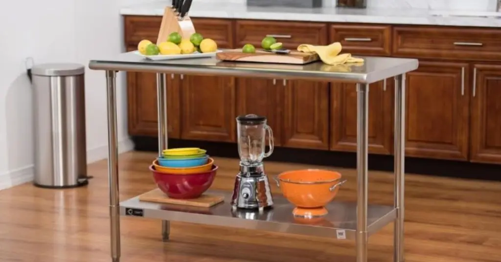 stainless steel side table with storage