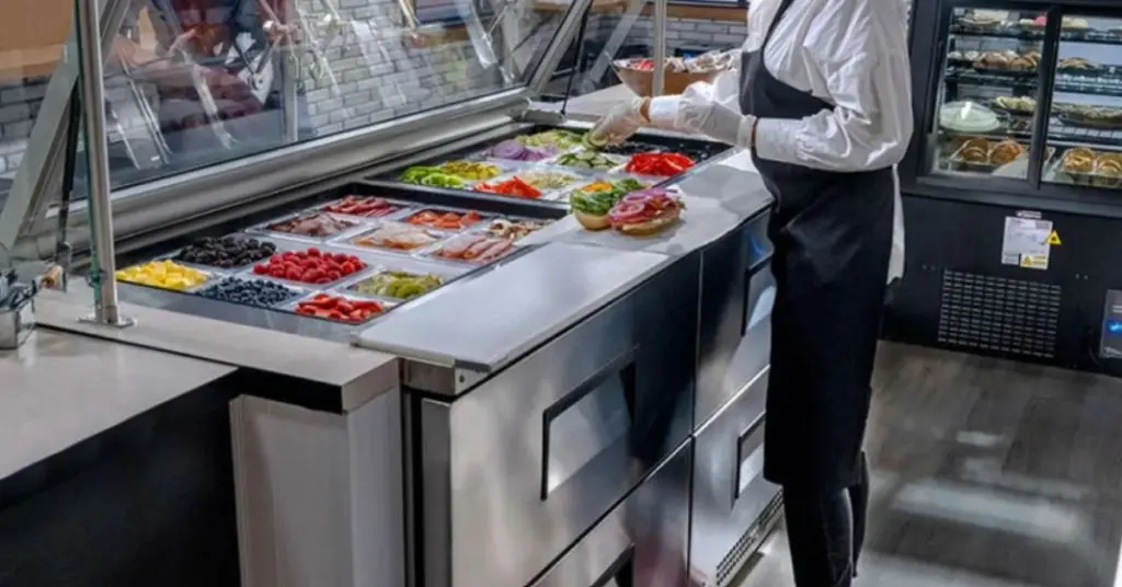 sandwich prep station