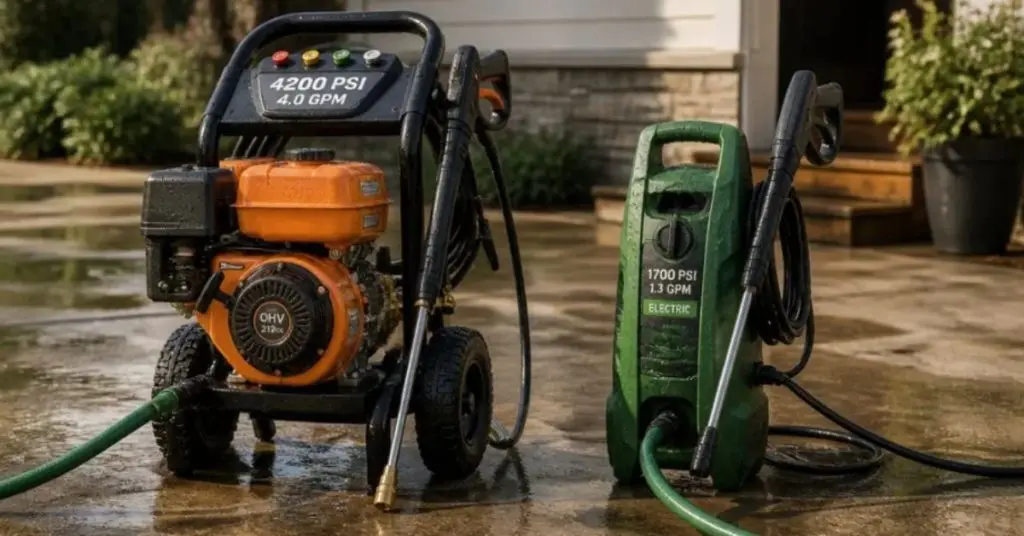 electric vs gas-powered pressure washer