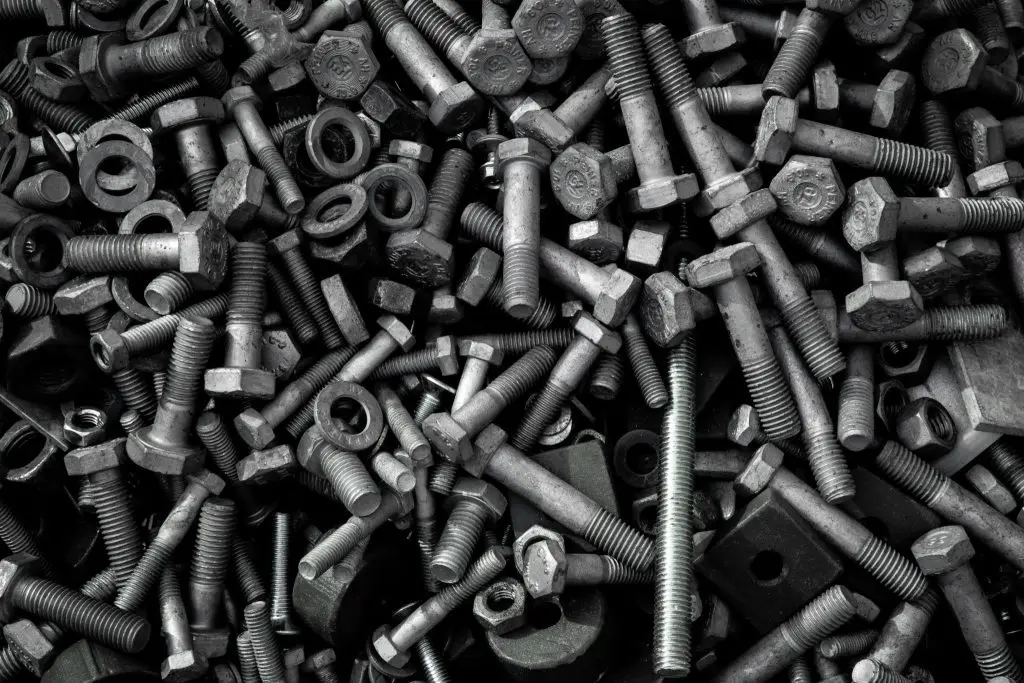 Different types of anchor bolts are placed over each other