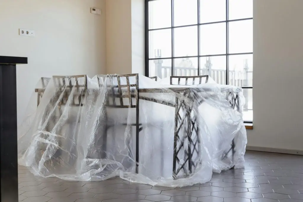 plastic sheeting used for protecting furniture