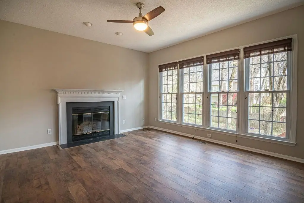 Ceiling fan in empty room
