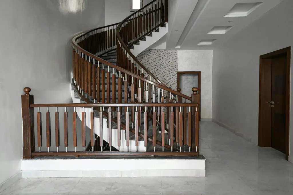 spiral staircase in a modern home interior