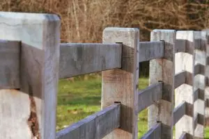 A closeup view of a wooden fence.