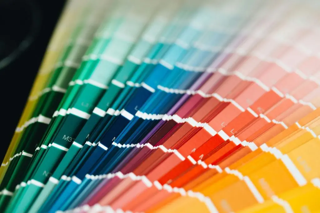 a vibrant color palette with a rainbow spectrum of hues