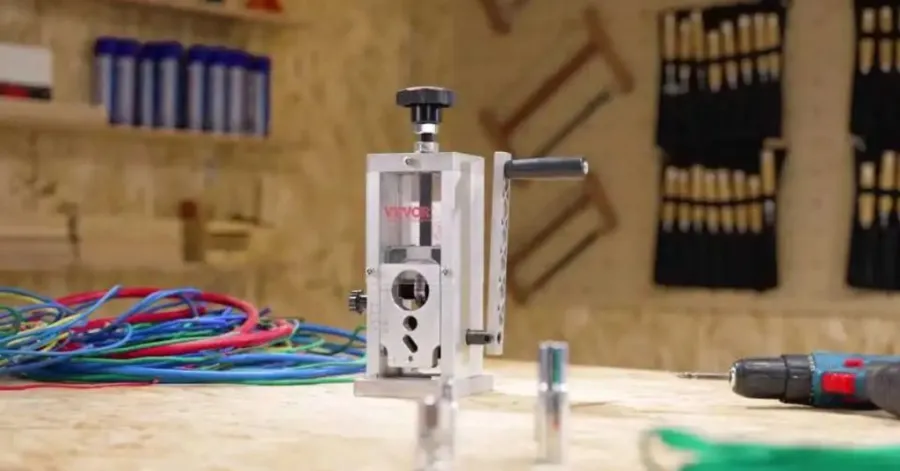 diy drill powered wire stripping machine