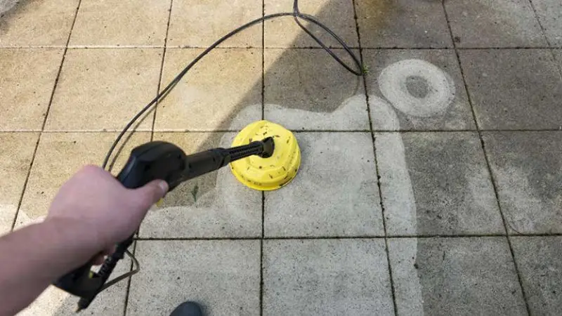 step-by-step process for patio cleaning with pressure washer