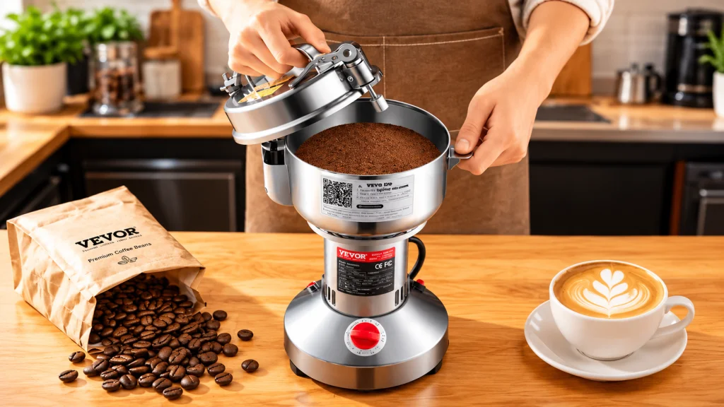 how to use food mill for processing coffee beans in a kitchen