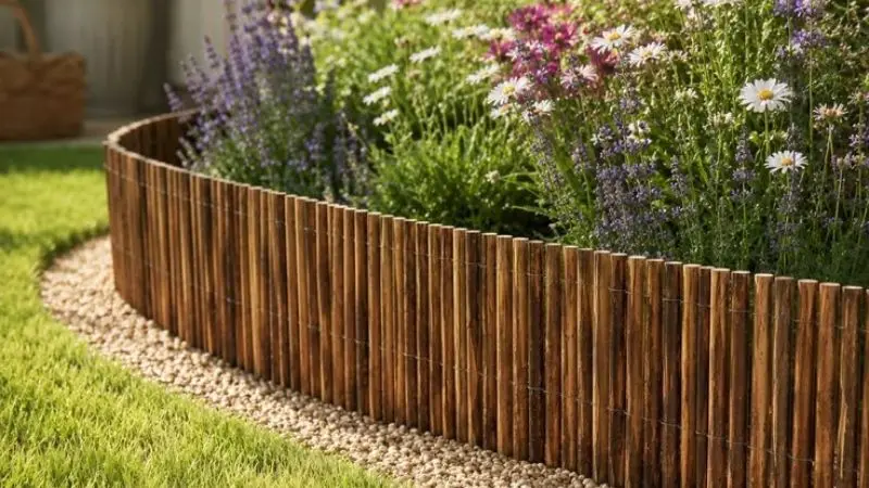 10 kreative Ideen für Rasenkanten aus Holz