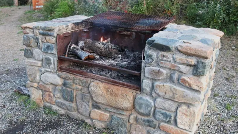 brick and stone BBQ grill