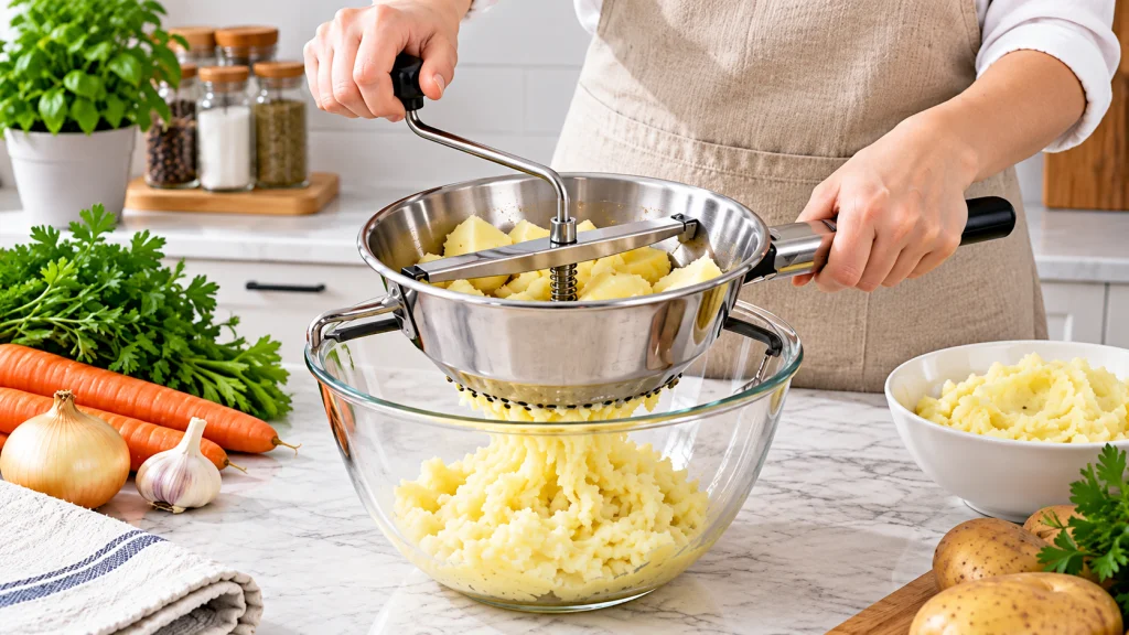 jak używać młynka do żywności do robienia puree ziemniaczanego