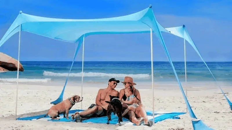Pop up canopy beach shade for family.