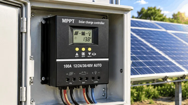 MPPT solar charge controller for hybrid solar inverter system