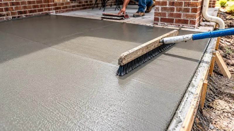 Profiling concrete surface during concrete floor preparation.