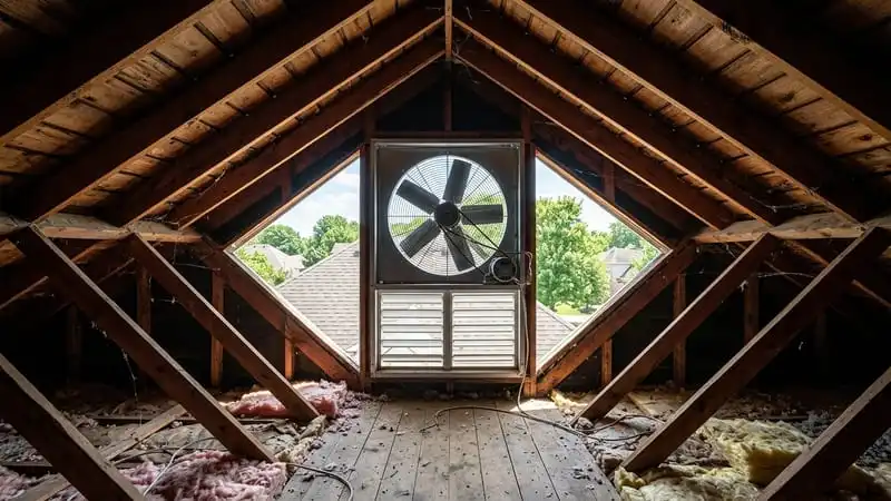 Attic fan size setting according to gable size