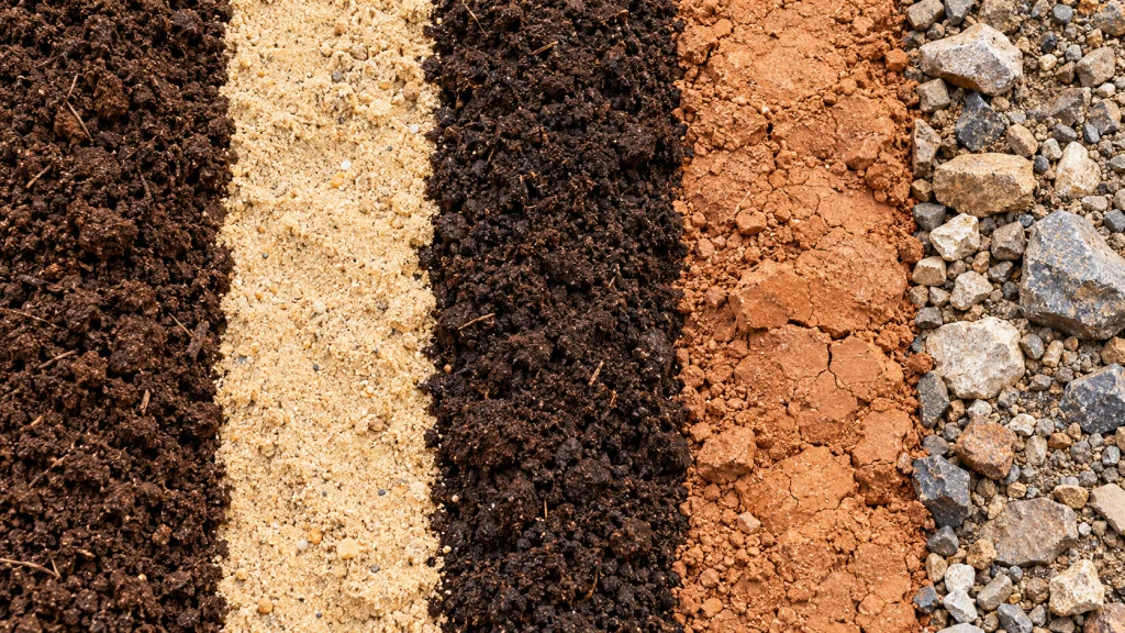 Soft, sandy, clay, and rocky soil for fence post installation