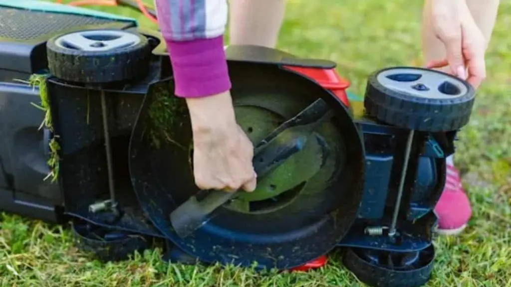 Checking new lawn mower blade balance