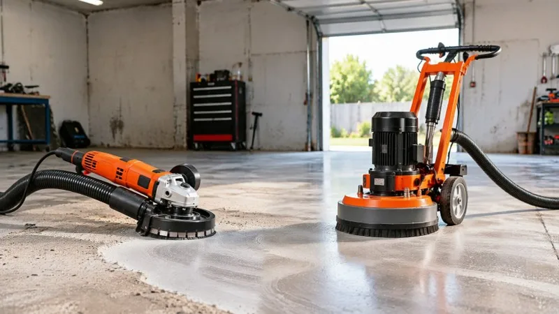 Angle grinder vs walk-behind concrete floor grinder