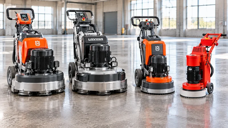 Walk-behind concrete floor grinders for large surfaces
