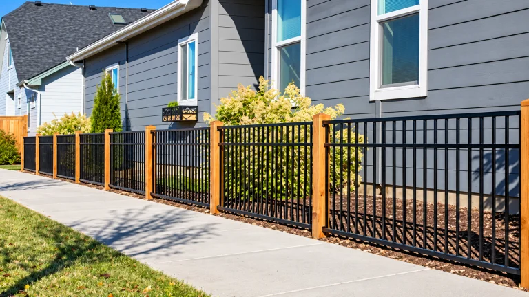 Metal fence posts for a backyard fence