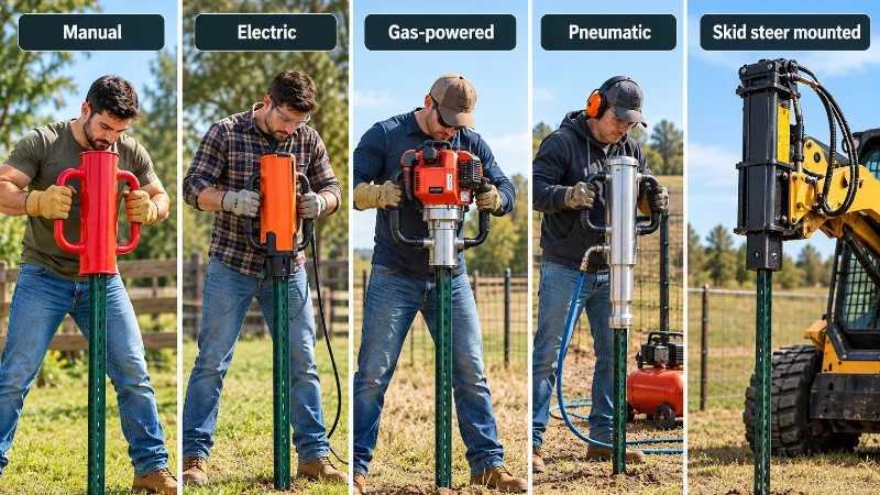 types of fence post pounders